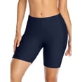 thumbnail image 1 of Shorts de Bain Longs pour Femmes Taille Haute Bas de Maillot de Bain Solide, 1 of 4
