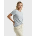 thumbnail image 2 of Hanes Perfect-T Women's Cotton Crewneck T-Shirt Light Steel L, 2 of 10
