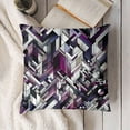 thumbnail image 3 of Grey Purple White Black Pillow Cover,Geometry Square Throw Pillow Cover ,Young Man Geometric Stripes Lines Cushion Case for Kids Boys Girls Bedroom Decor,Modern Style Decorative Pillow Cover, 3 of 5