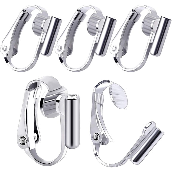 Jdesun 20 Pieces Silver Clip-on Earring Converters with Post for Non-Pierced Ears