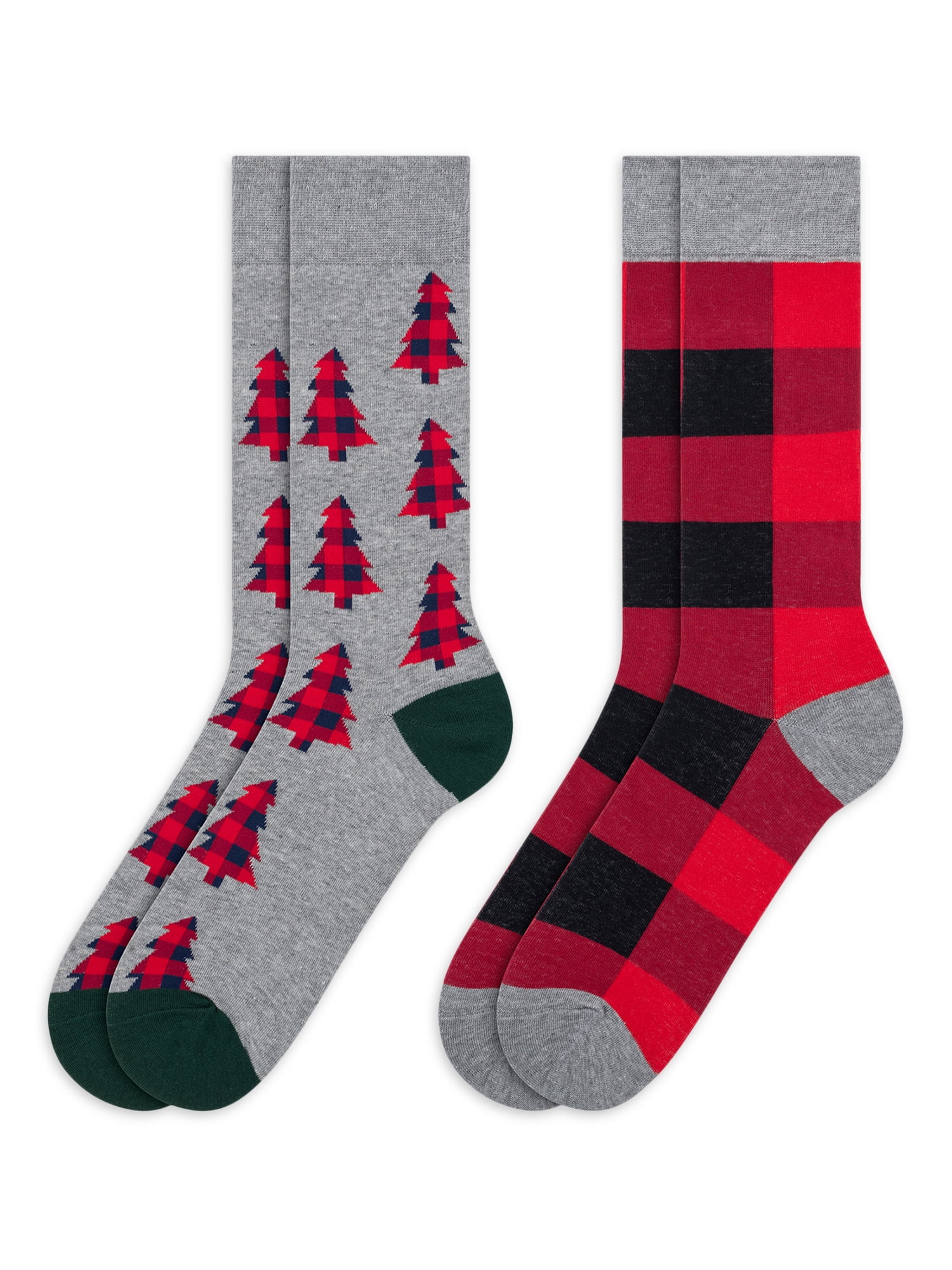Holiday Time Mens Novelty Crew Socks, 2Pack