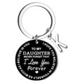thumbnail image 1 of Llaveros para mujer, llavero de billetera, llavero de auto, lindo llavero DIY para mi hija, llavero de acero inoxidable negro con apellido de 26 letras, 2,5 cm, decoraciones de moda, 1 of 3
