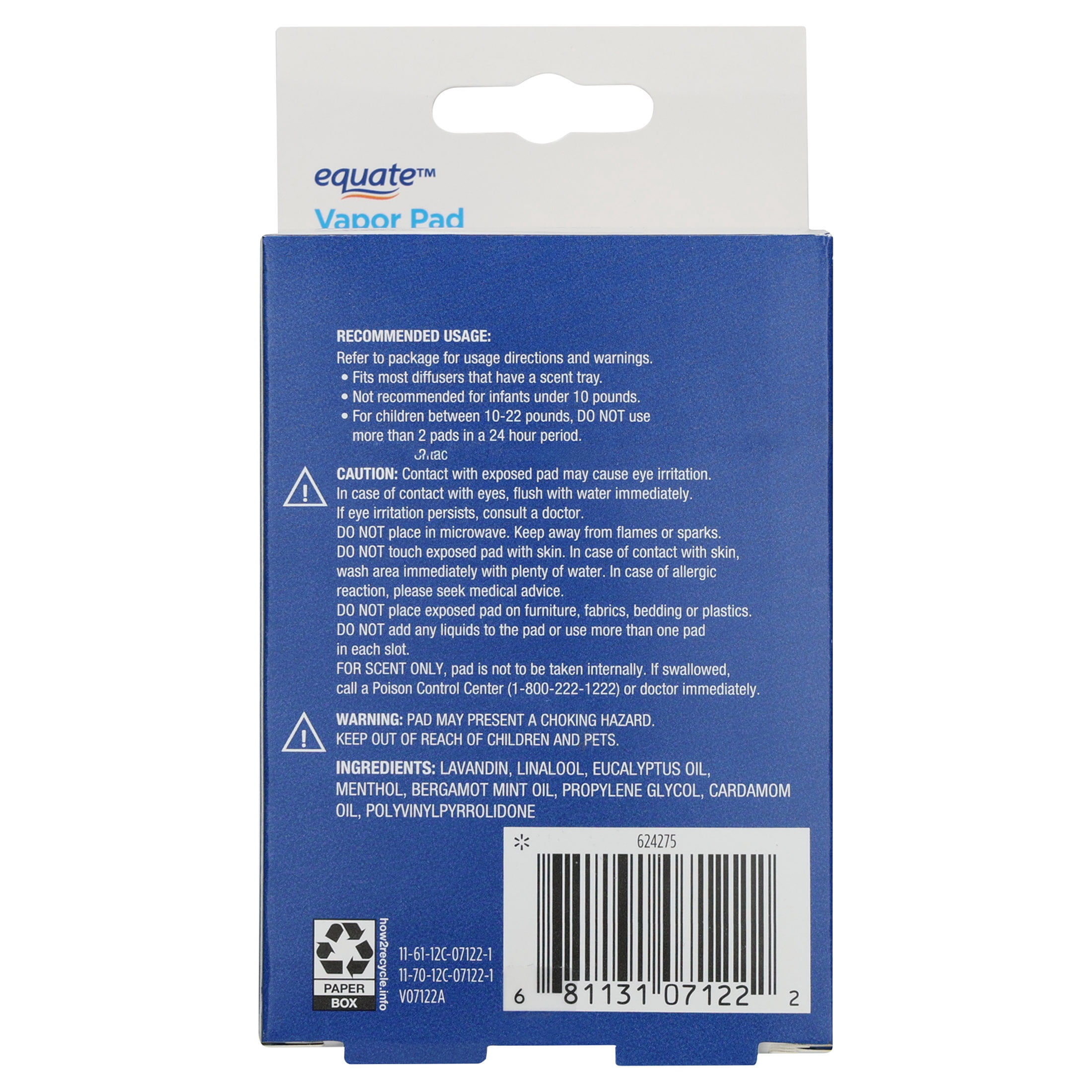 Equate Soft Lavender Vapor Pads, 12 Count