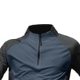 thumbnail image 4 of Moxiu Color Block Long Sleeve Shirt for Men Quarter Zip Pullover Lightweight Rash Guard Quick Dry Athletic Running Workout Shirts Navy,XXXL, 4 of 7
