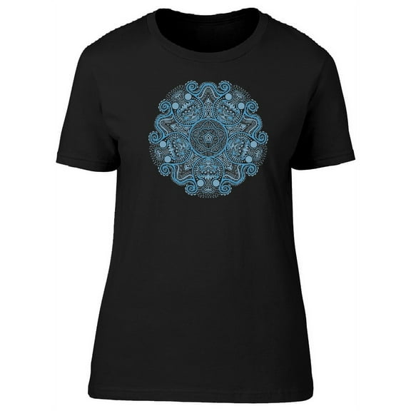 Blue Ornamental Snowflake T-Shirt Women -Image by Shutterstock, Female Medium