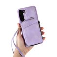 thumbnail image 7 of Crossbody Wallet Case for Samsung Galaxy S23 Ultra, Zipper Pocket Case with Card Holder, PU Leather Protective Cover Case with Kickstand Detachable Wrist Strap Lanyard for 6.8" - Purple, 7 of 7