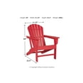 thumbnail image 4 of Signature Design by Ashley Contemporary Sundown Treasure Adirondack Chair  Red, 4 of 9