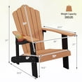 thumbnail image 3 of Gymax 4Pcs Oversized Adirondack Chair Lounge Adirondack Chair w/Adjustable Cup Holder Natural, 3 of 10