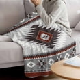 thumbnail image 3 of Gray Red Boho Blanket Soft Cozy Warm Throw Blanket for Couch, Plush Fuzzy Flannel Fleece Blankets for Sofa, Southwestern Ethnic Abstract Geometric Bed Blankets Lightweight Gifts for Women, 40"x50", 3 of 9