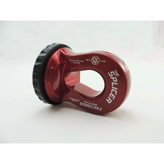 Factor 55 Winch Cable Shackle Mount 00352-01 The Splicer; Fits Up To 1 Inch Diameter Shackles; Fits 1/2 Inch Diameter Synthetic Winch Ropes; 16000 Pounds Capacity; Red; Single