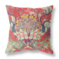 Amrita Sen Vase SunFlower Matches Suede Zippered Pillow with Insert Red Green