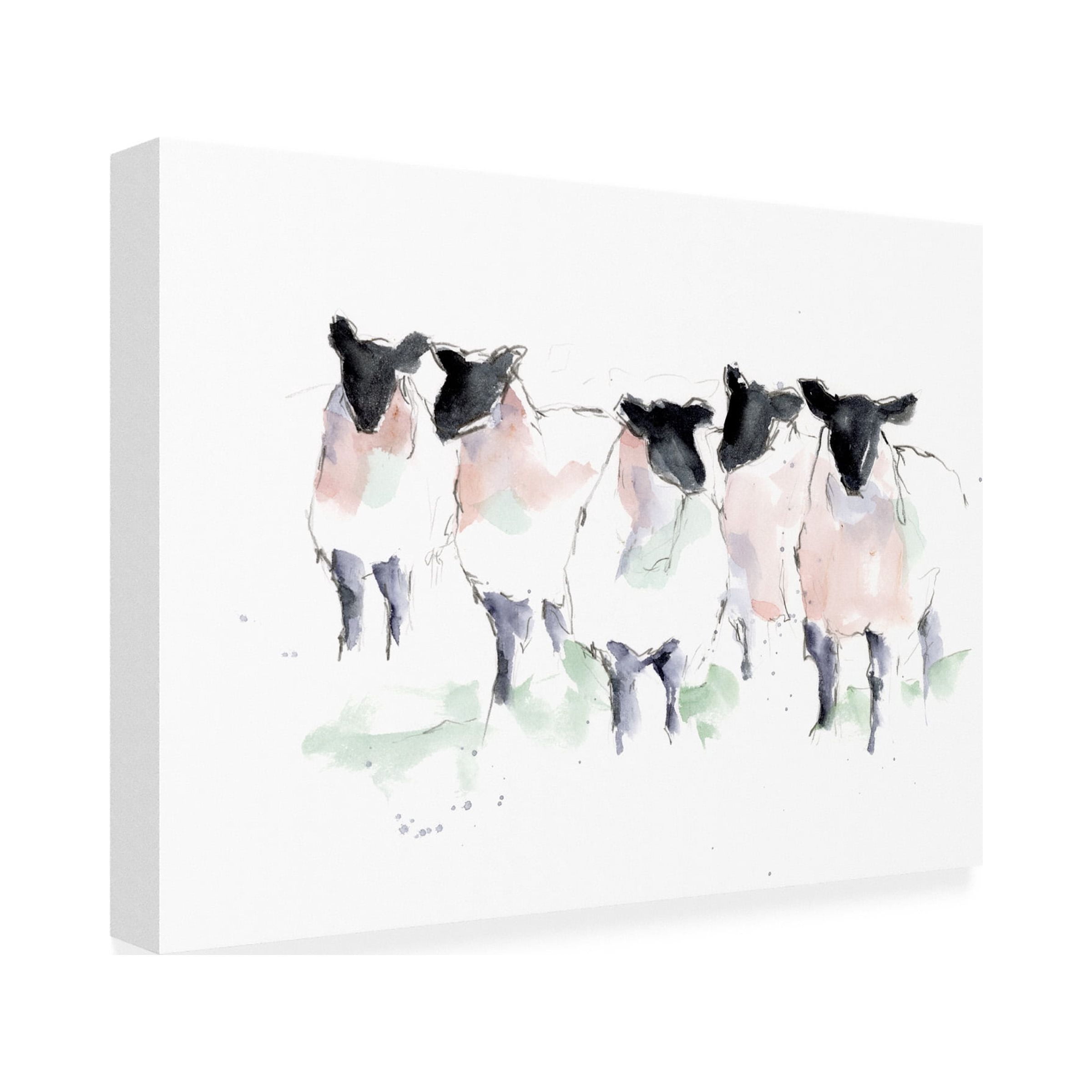 Ethan Harper 'Minimalist Watercolor Sheep I' Canvas Art