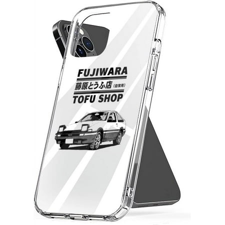 Phone Case Initial Protect D Shockproof Fujiwara TPU Tofu Accessories Shop Cover Ae86 Transparent Compatible with iPhone 11 6.1 Inch