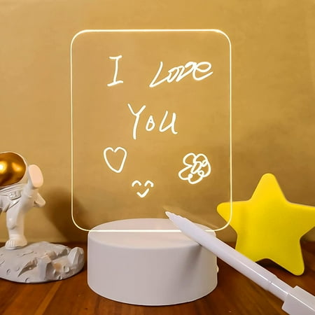 

Sunjoy Tech LED Night Light Plug-and-Play Soft Lighting Energy-saving Creative Shape Flicker Free Erasable Message Board Lamp LED Bedside Light Bedroom Supplies