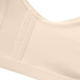 thumbnail image 5 of Swuxness Women's Thin Push Up Wireless Bra, Women's Front Closure Bra, Women's Solid Color Wide Straps Support Everyday Bra with Side Coverage Beige, M, 5 of 5