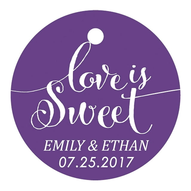 100 PCS Love is Sweet Customized Hang Tags Personalized Wedding Favor Gift Paper Tag