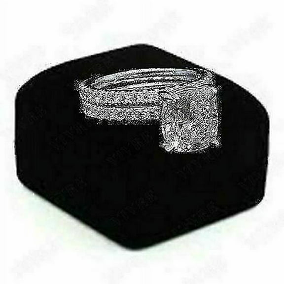 2.00Ct Cushion Diamond Bridal Set Solitaire Engagement Ring 14K Solid White Gold