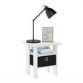 thumbnail image 3 of Pemberly Row End Table Nightstand with Bin Drawer in White/Black, 3 of 5