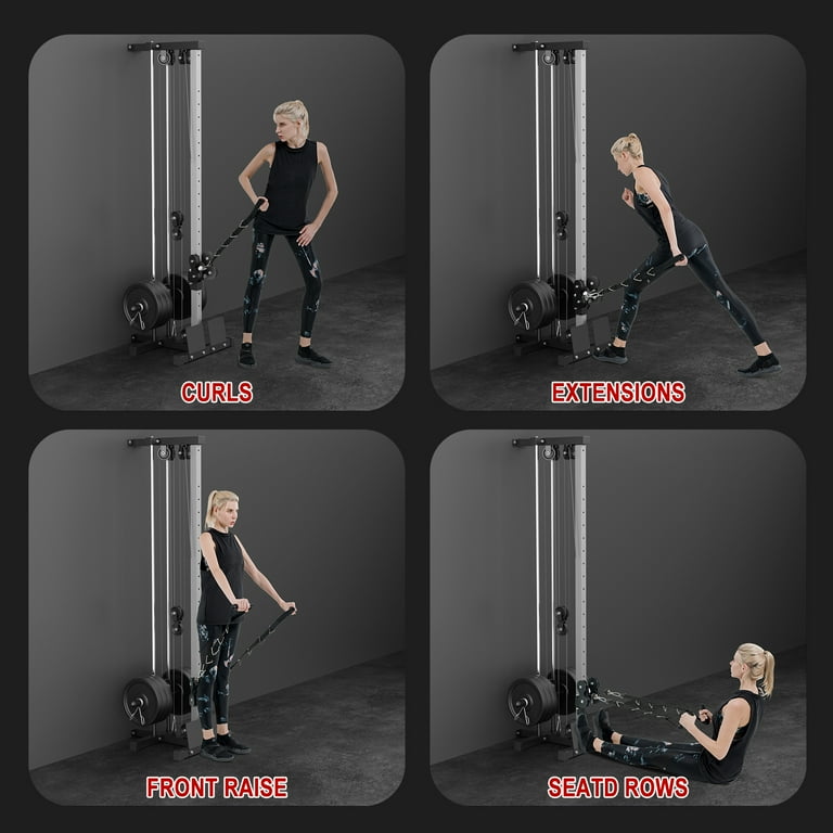 Vanswe lat pulldown low row cable pull down machine removable front steel foot rest shop