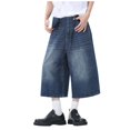 thumbnail image 2 of ZHOGXU Women's Retro Jeans With Pocket Wide Leg Straight Fit Comfortable Loose Denim Pants Trousers For Casual Daily Wear,Blue,L, 2 of 4