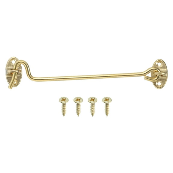 6" Hook and Eyes Catch Door Latch Locks, Brass Cabin Hooks Fastener, Brass