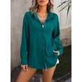 thumbnail image 4 of Spring And Summer Women's Wavy Texture Loose Fashion Shirt, 4 of 7