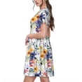 thumbnail image 2 of Hirioo Lilies Flowers for Short Sleeve Dress Women's Short Sleeve Dress with Pockets, 2 of 6