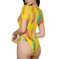 thumbnail image 2 of Rateoe Easter eggs (2) Printed Women Rash Guard Short Sleeve,Tummy control Swimsuit Surfing Swimsuit Bathing Suit Short-sleeved Onesie UPF 50+-Large, 2 of 7