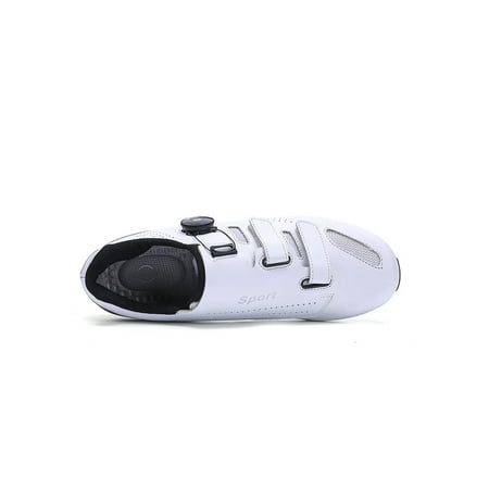 

Harsuny Mens Sneakers Cleat Cycling Shoes Athletic Road Bike Shoe Exercise Non Slip Lightweight Bicycle Sneaker Compatible White Rubber Sole 8.5