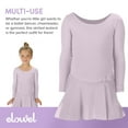 thumbnail image 7 of Elowel Girls Leotard Toddlers Long Sleeve Skirted Dress for Gymnastics Dance Ballet Lavender Size 12-14, 7 of 7