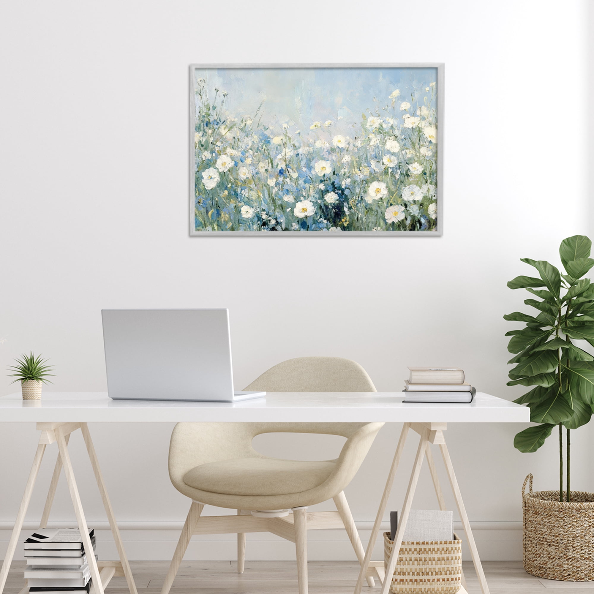 Stupell Industries Meadow Foliage Dream Gray Framed Giclee Art, design by Petal Prints Design