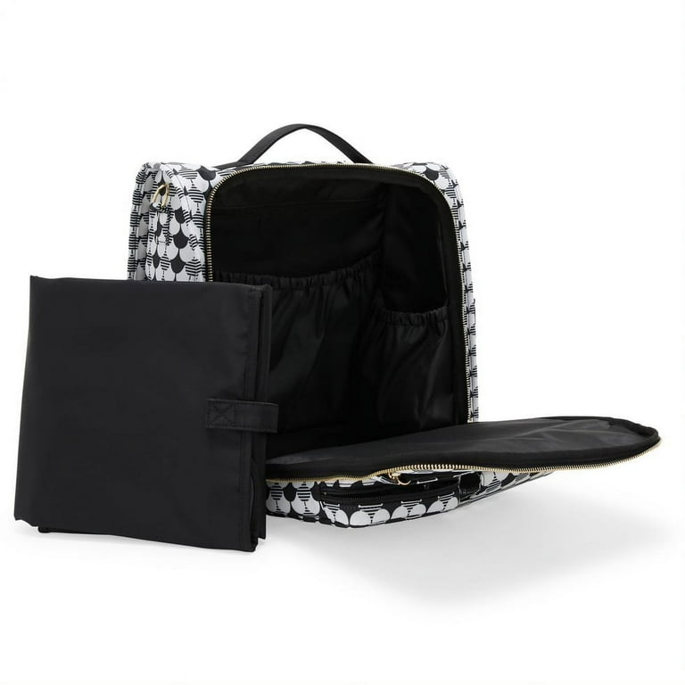 black and white diaper bag