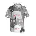 thumbnail image 2 of Uemuo Cats Group Printed Regular Fit Short Sleeve Casual Hawaiian Shirt for Men,Aloha shirt,Tropical shirt,Floral print shirt,Vacation Beach shirt-XX-Large, 2 of 9