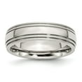 thumbnail image 1 of Stainless Steel Grooved and Beaded 6mm Polished Band Size: 8; for Adults and Teens; for Women and Men, 1 of 5