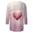 thumbnail image 5 of Womens Cute 3/4 Sleeve Tops Fashion 3D Rose Floral Graphic Tee Shirt for Valentine Basic Tee Blouse, 5 of 5