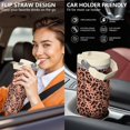 thumbnail image 5 of Leopard Print 30oz Handheld Travel Tumbler with Handle – Double Wall Stainless Steel Insulated Cup, Flip Straw Lid, Leak-Proof & BPA-Free for Hot and Cold Drinks – Durable Coffee & Juice Mug Black, 5 of 6