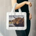 thumbnail image 6 of Wukai Yak Print Plush Underarm Bag, Ladies Fluffy Shoulder Bag, Women Furry Flower Tote Bag Plush Handbag for Autumn and Winter, 6 of 7