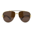 thumbnail image 3 of Luxury Metal Half Rim Tear Drop Officer Pilots Sunglasses Gold Brown, 3 of 4