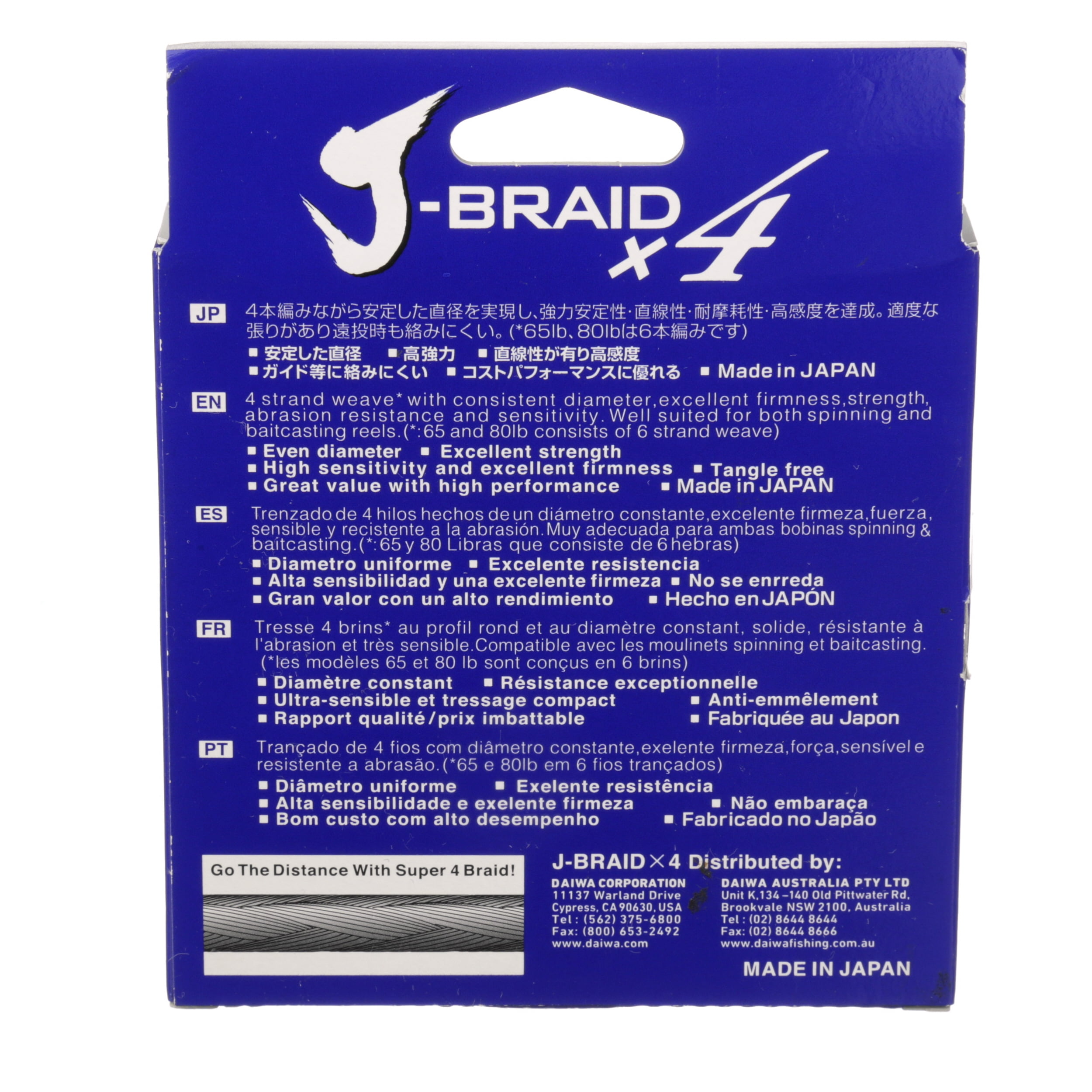 Daiwa J-Braid x4 Braided Line 550 Yards Multi-Color — Discount Tackle