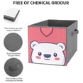 thumbnail image 3 of Set of 6 Collapsible Oxford Fabric Storage Cubes with Handles, Foldable Closet Organizer Bins for Clothes, Toys, Shelves, Home & Kitchen Bear Heart, 3 of 7