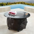 thumbnail image 4 of Outdoor Living and Style 5-Piece Gray and Black Outdoor Patio Round Fire Table Swivel Rocking Chairs, 4 of 5