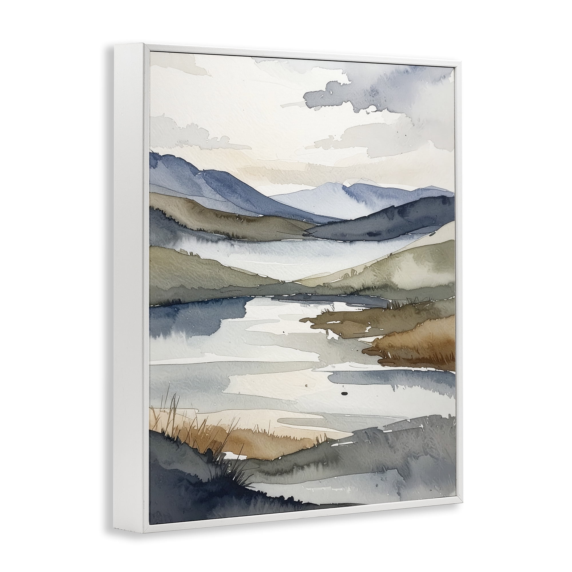 Stupell Industries Flow Of Water Pond White Framed Giclee Art, design by Alonza Saunders