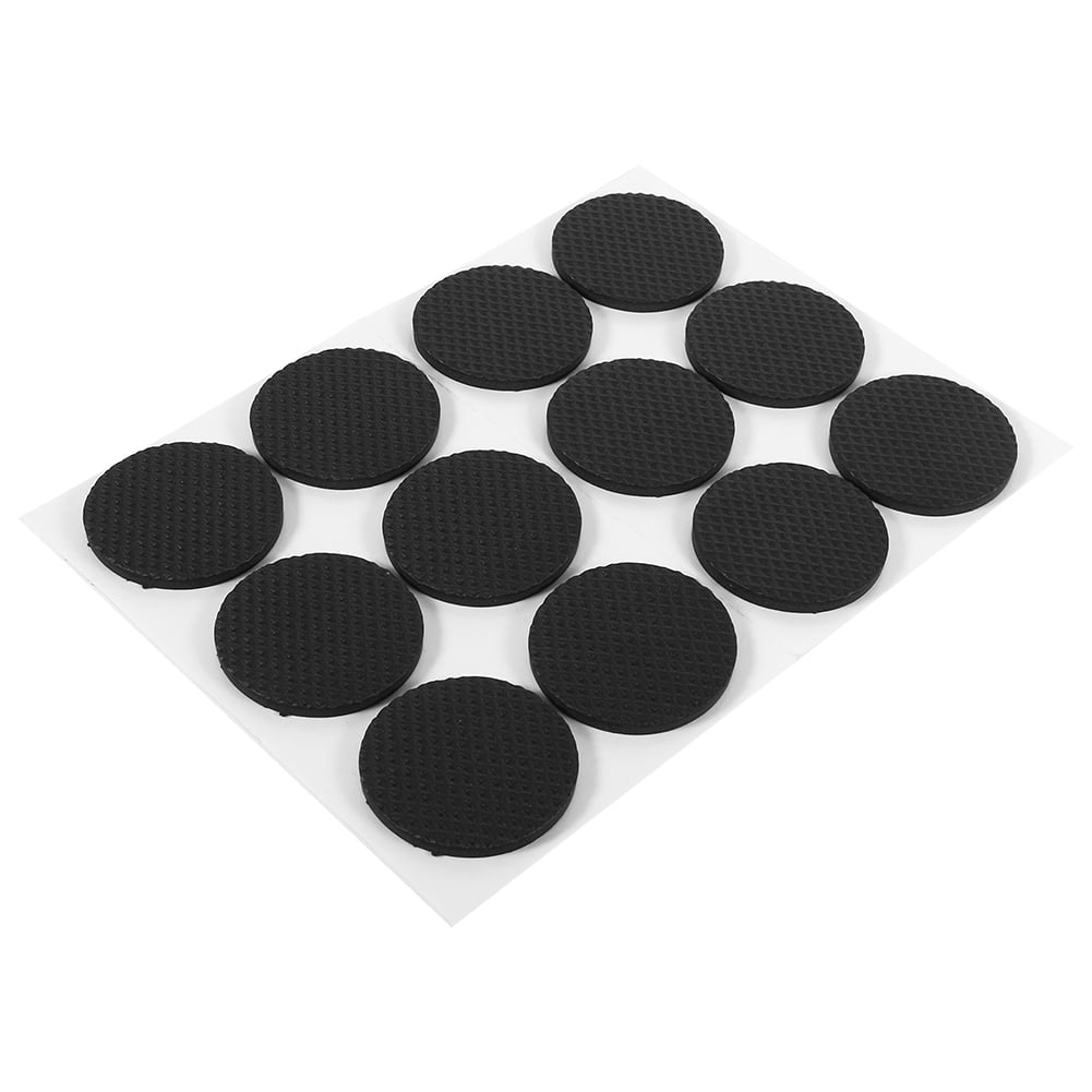 Qiilu floor protector rubber pads Table rubber pads 12Pcs Black Self Adhesive Floor Protectors Furniture Sofa Table Chair Rubber Feet Pad Round Walmart