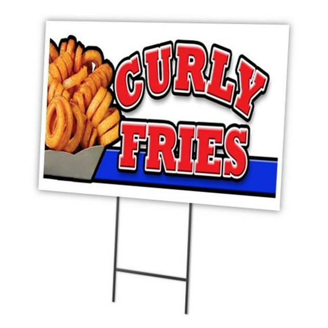 SignMission C-1824-DS-Curly Fries 18 x 24 in. Curly Fries Yard Sign & Stake