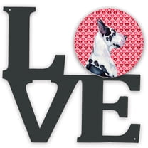 Great Dane Hearts Love and Valentines Day Portrait Metal Wall Artwork LOVE