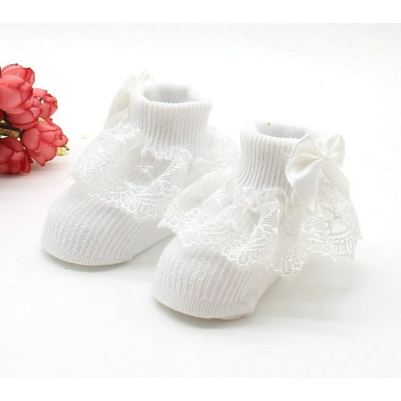 Uccdo Baby Girl Lovely Lace Ruffle Frilly Cotton Ankle Socks Newborn Warm Floor Socks 0-6M
