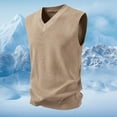 thumbnail image 2 of JTieacloth Casual Pullover Sweater Men's Casual V Neck Solid Color Pullover Sleeveless Knitted Vest(Yellow), 2 of 4