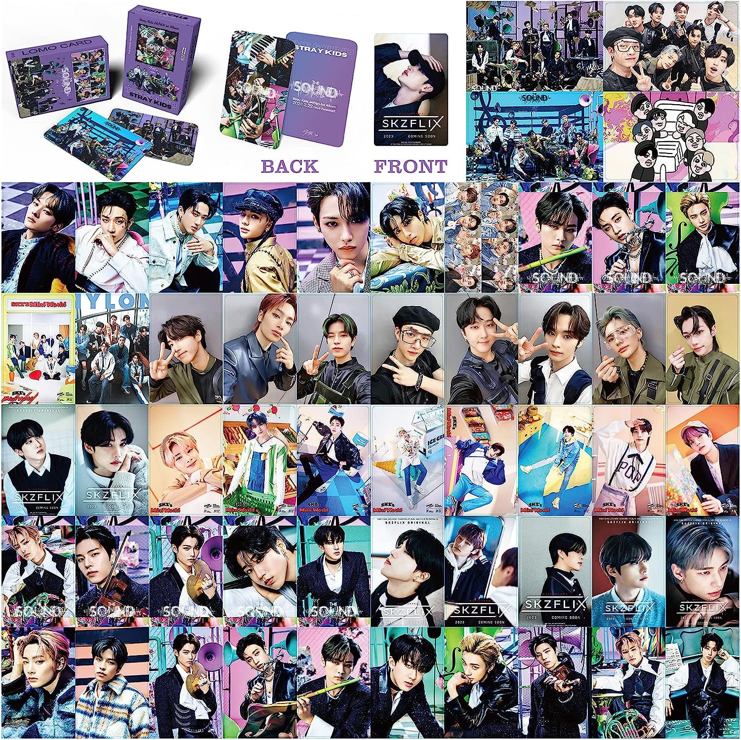 Stray Kids The Sound 55 PCS Photocards New Album Kpop Merchandise Lomo Card Set Gift for Fans, Party, Decoration, Birthdays