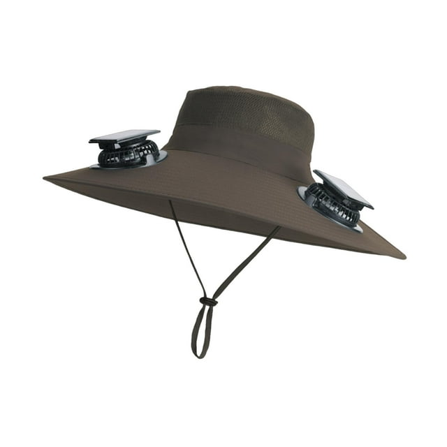 Sombrero para el sol con abanicos multifuncional para senderismo, camping, ciclismo, pesca y mochilerismo. Verde