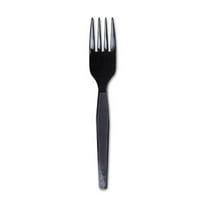 Dixie Plastic Cutlery Heavy Mediumweight Forks Black 1 000 /carton (DIX FM517)